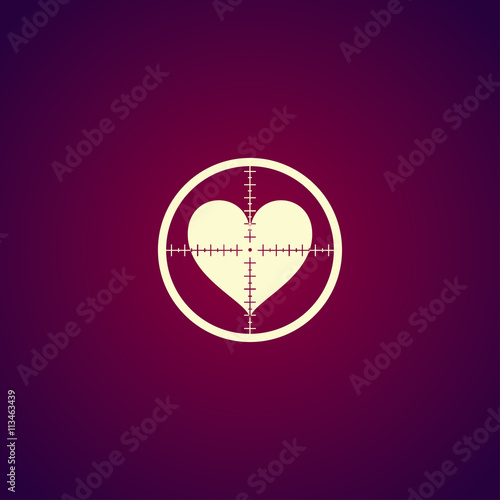 crosshair icon with a heart.