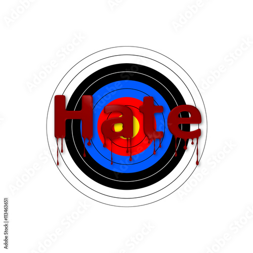 Hate on shooting target background
