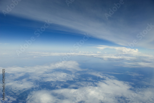 The atmosphere over the ocean, viewed from high altitude.