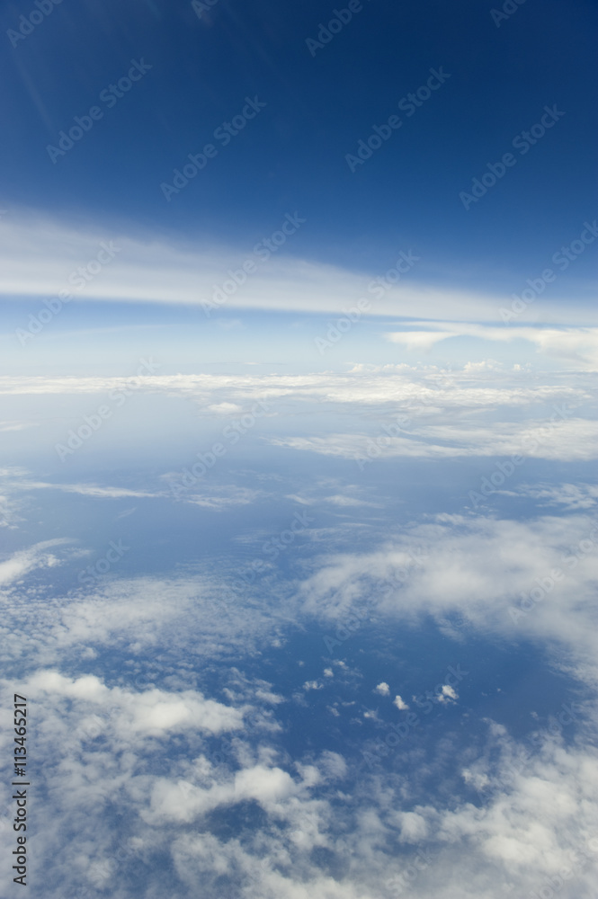 The atmosphere over the ocean, viewed from high altitude.