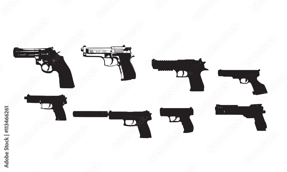 Hand gun vectors