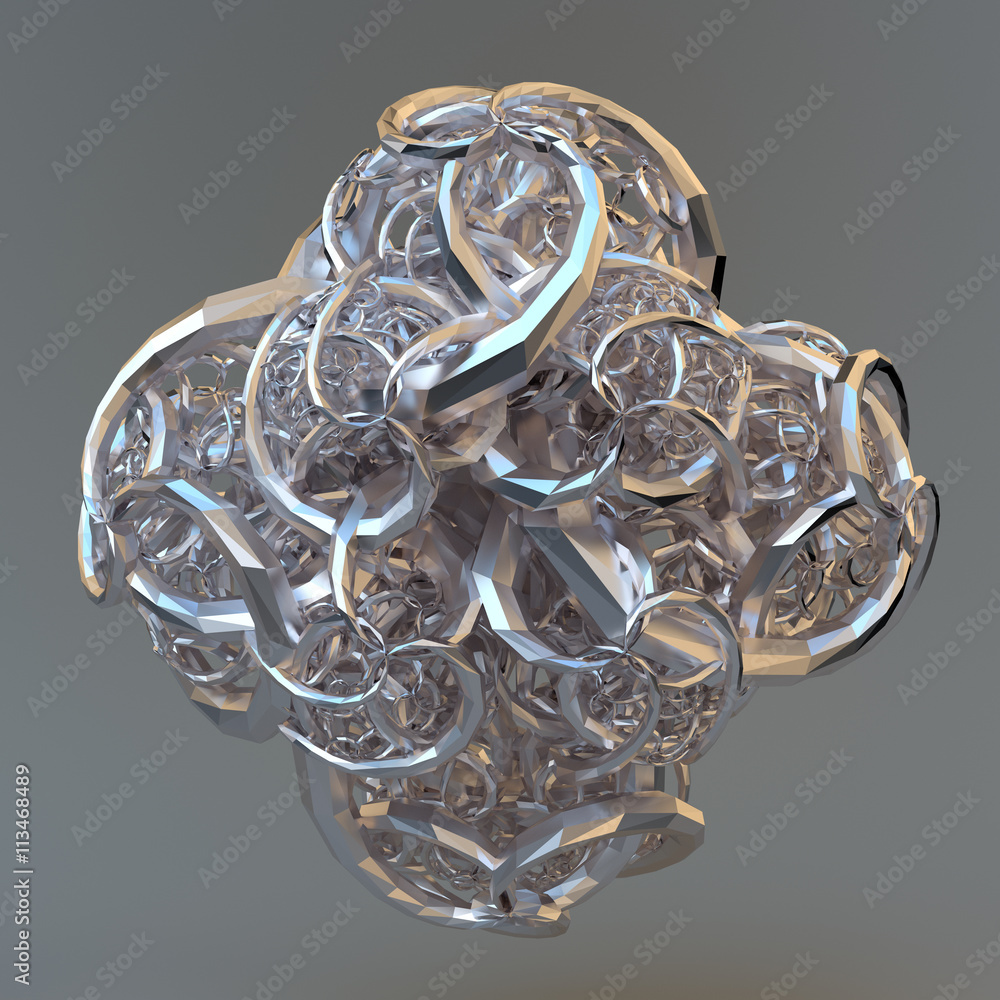 Tangled 3D geometry of a metallic fractal. Tangled 3D geometry of a metallic fractal.