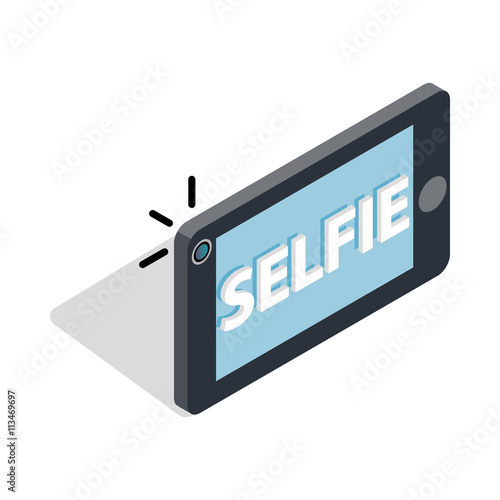 Selfie word on a smartphone icon