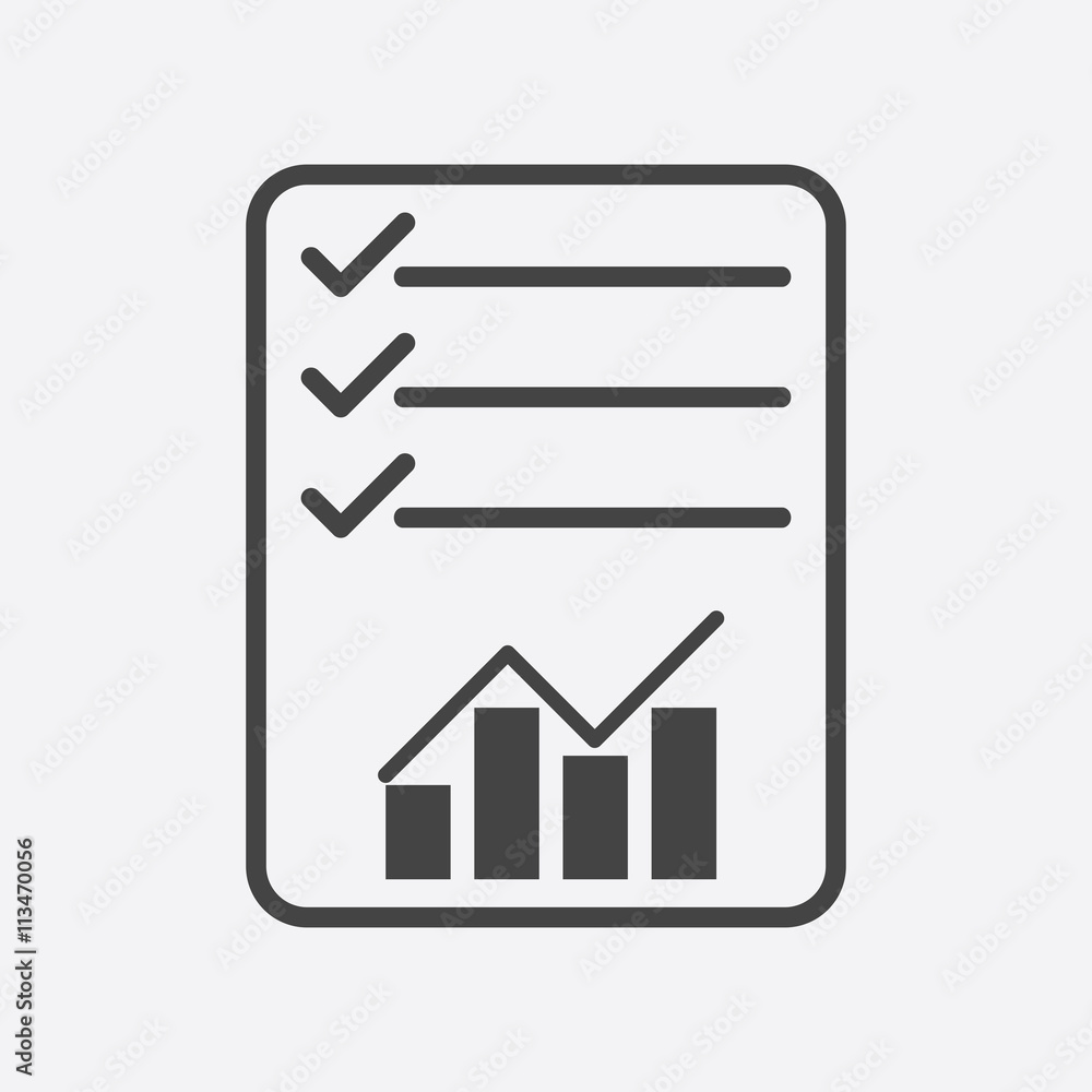 Checklist icon. Graph flat illustration Checklist icon. Graph flat illustration