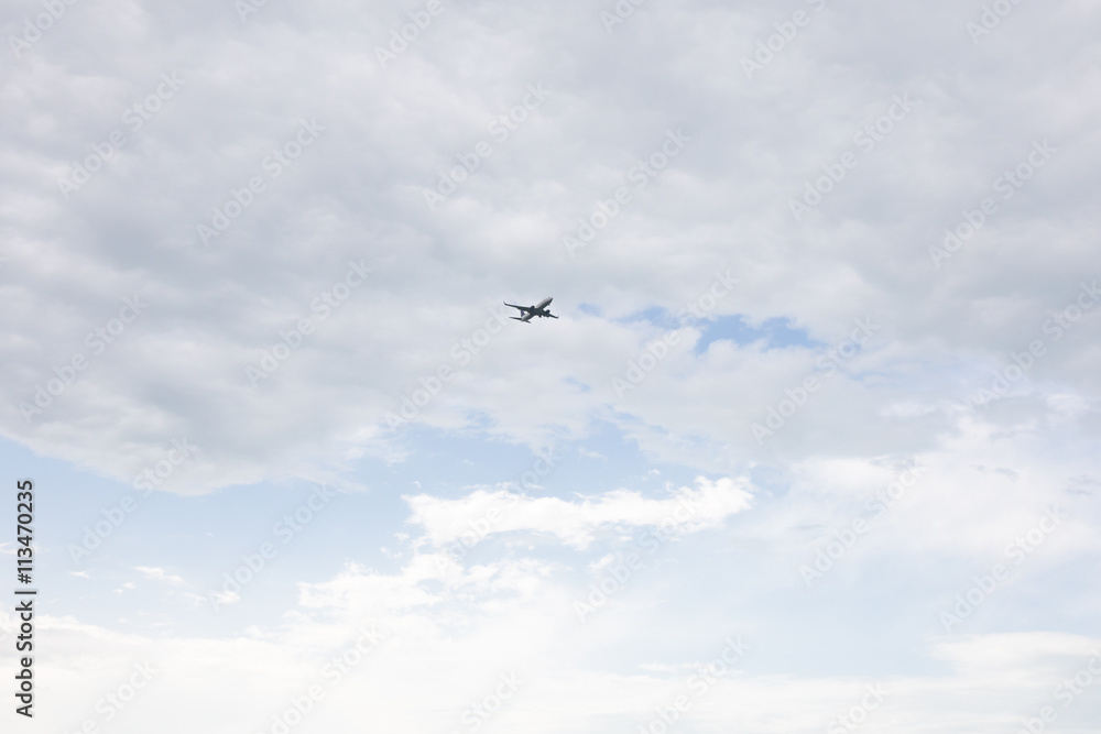 plane crossing a cloud vignette plane crossing a cloud vignette