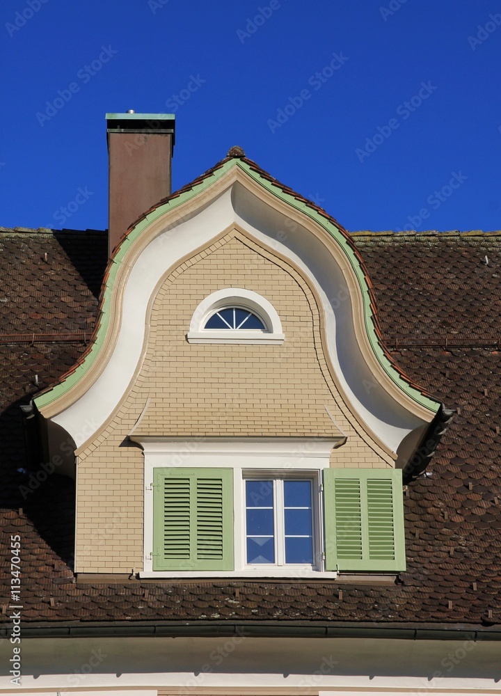 Gable of a old house in the Toggenburg valley