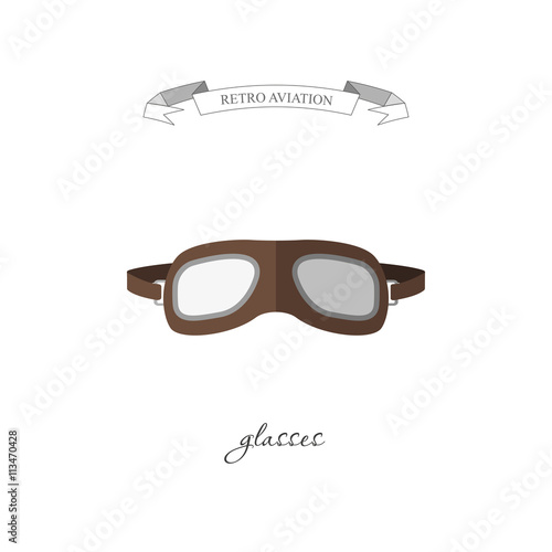 Aircraft glasses in a flat style