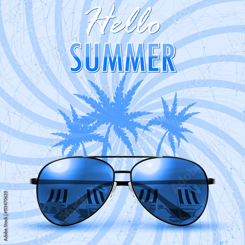 Hello Summer. Summer background/banner. Vector Illustration