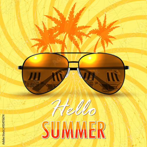 Hello Summer. Summer background/banner. Vector Illustration
