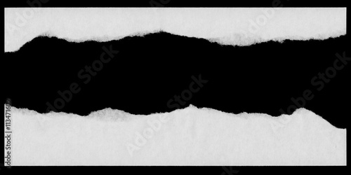 Photos Torn White Paper Edges Isolated on Black Background