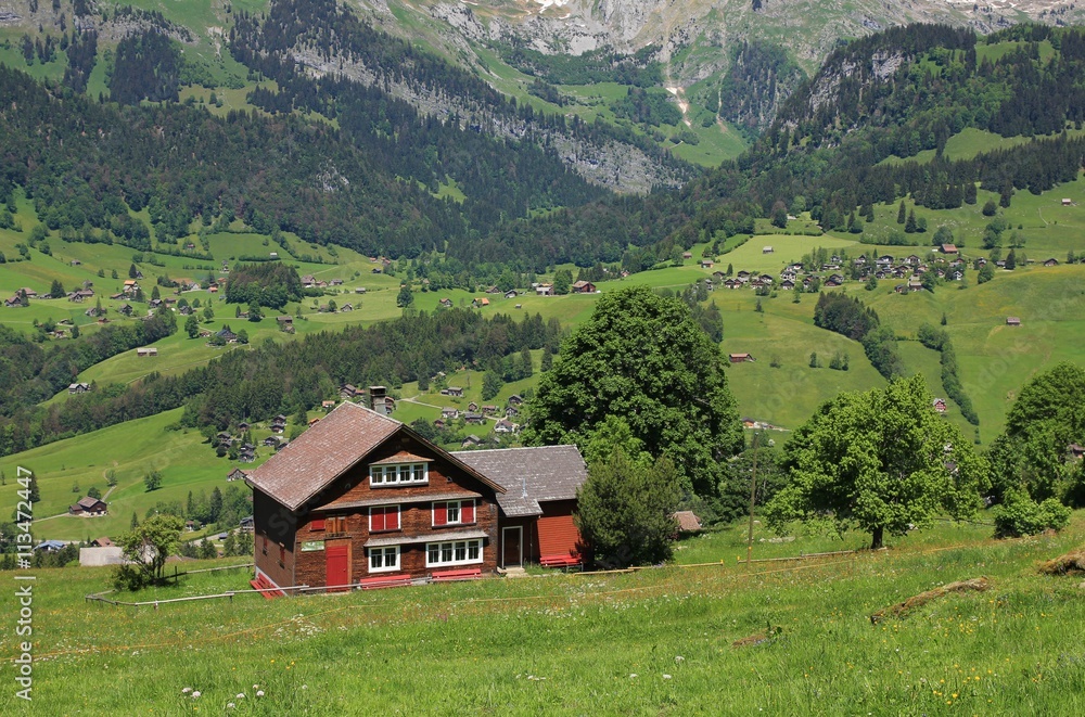Obraz premium Old timber house in the Toggenburg valley