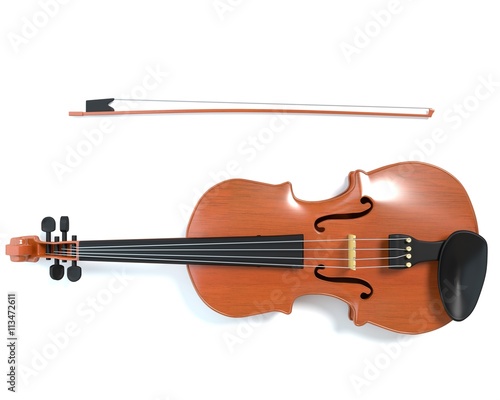 3d illustration of a violin