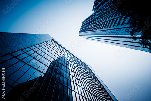 low angle view of skyscrapers,tianjin china.