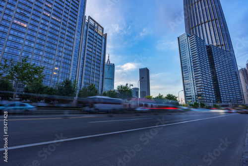 traffic in the downtown district,tianjin china.
