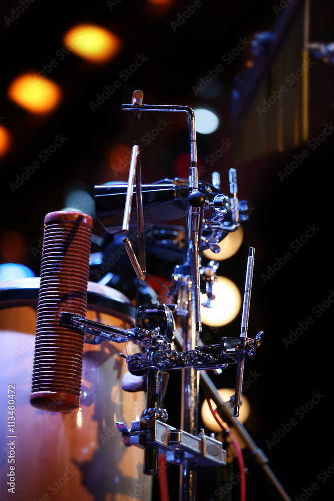 Musical instruments on a stage