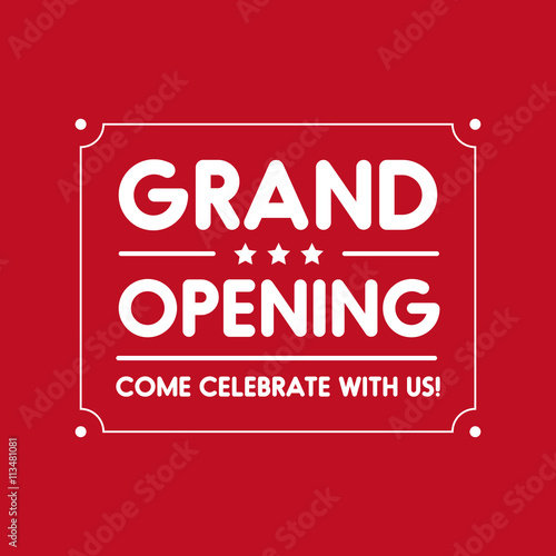 Grand Opening invitation label lettering