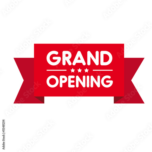 Grand Opening invitation label lettering