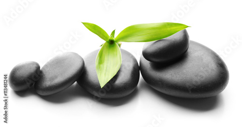 Photography Heap of spa hot stones isolated on white