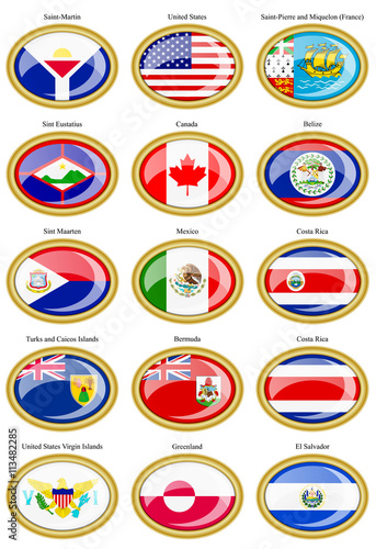 North and Central America's flags