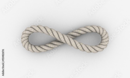 Rope infinity sign.Isolated...