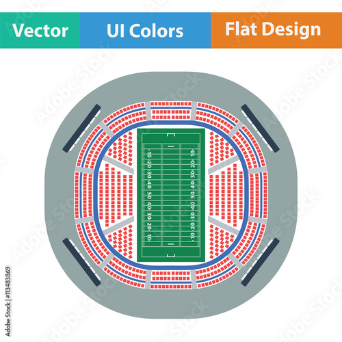 American football stadium bird's-eye view icon