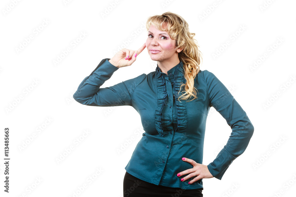 Business woman with idea. Business woman with idea.