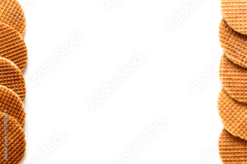 Dutch waffles on a white background