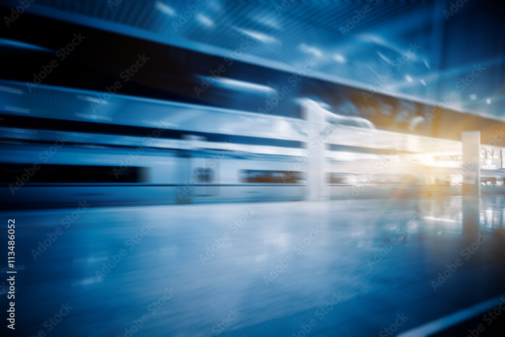 high-speed train at the railway station,motion blurred,tianjin china. high-speed train at the railway station,motion blurred,tianjin china.