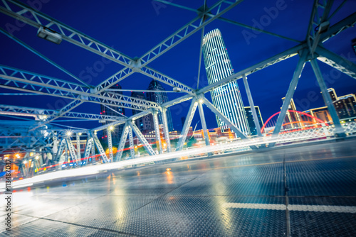 traffic on steel bridge,tianjin china.