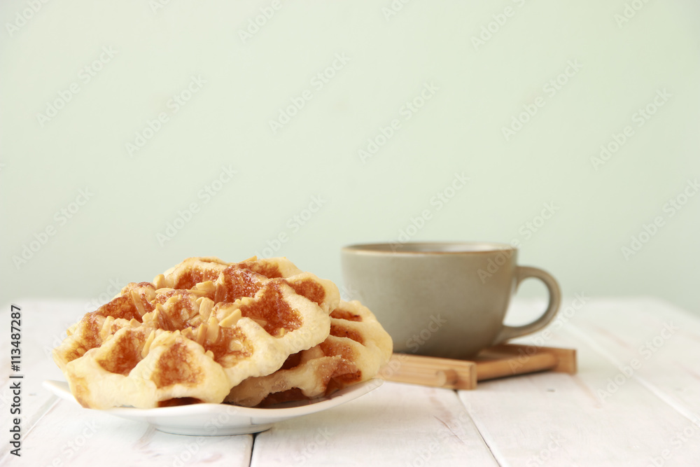 Stock Photo:.Homemade waffles Stock Photo:.Homemade waffles