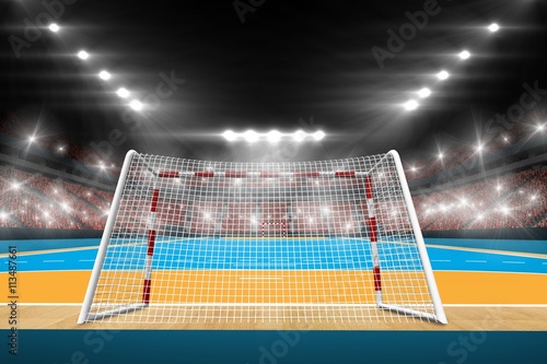 Image of handball field with spectators