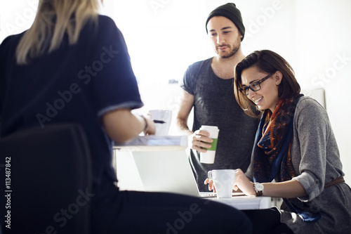 Wallpaper Mural Business people discussing in office meeting Torontodigital.ca