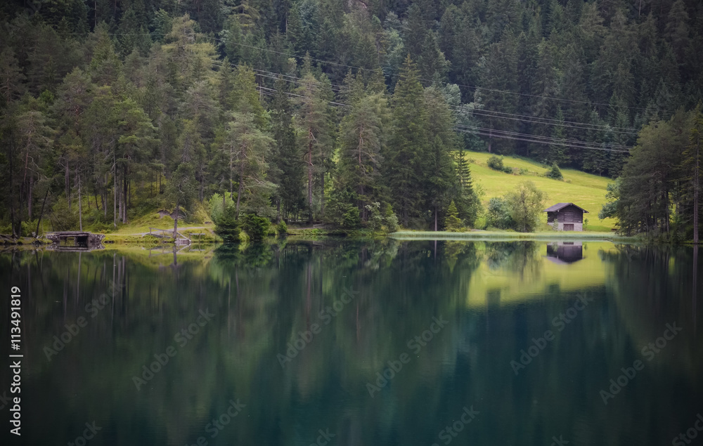 Unique lake Fernsteinsee in Austria