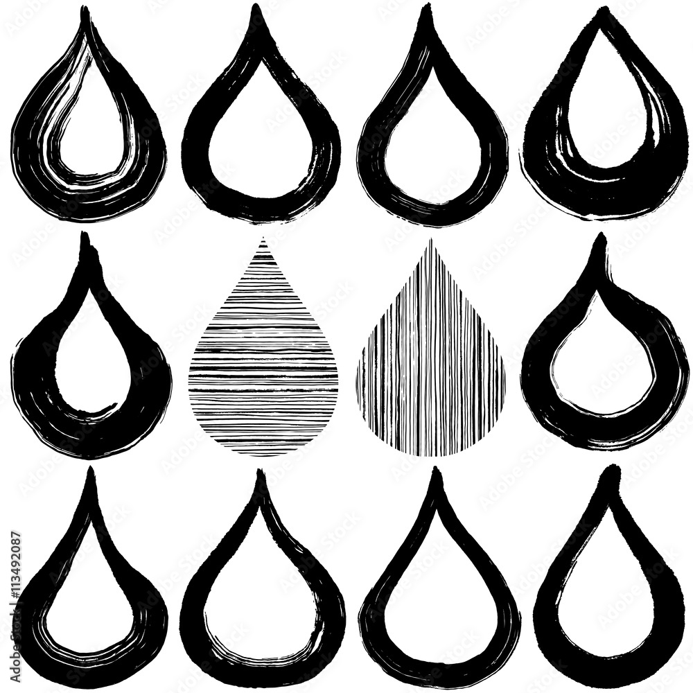 しずく 雨 筆イラスト Stock ベクター Adobe Stock