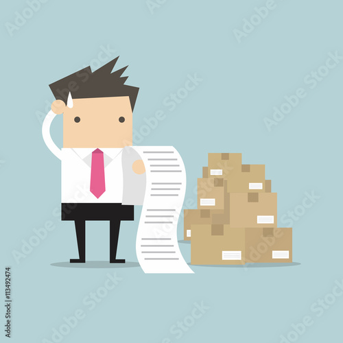 Businessman confused bill vector