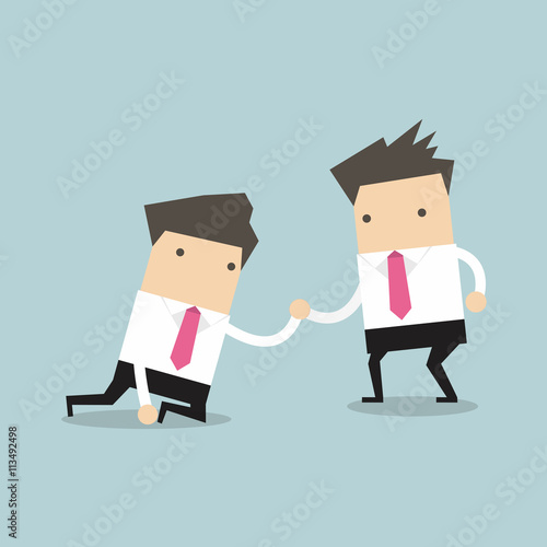 Businessman helping another vector