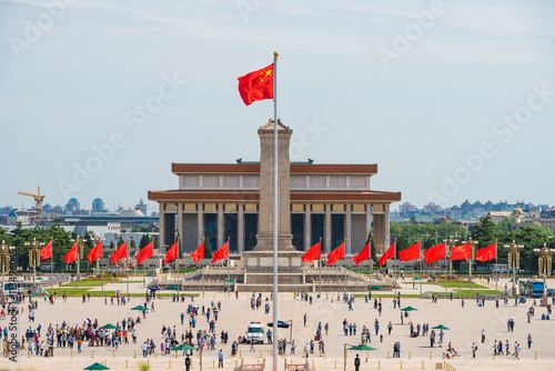 Tiananmen Square, one of the world's largest city square, China landmark location, in Beijing China photo