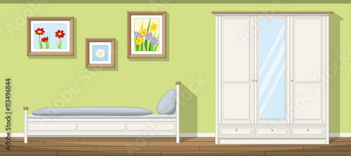 Illustration of a classic bedroom