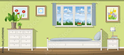 Illustration of a classic bedroom