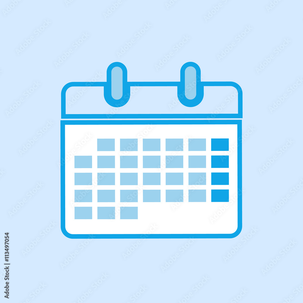 Calendar Vector Icon Simple Blue Calendar Vector Icon Simple Blue