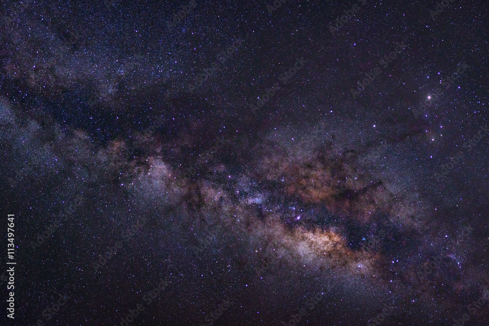 milky way galaxy,long exposure photograph, with grain