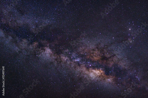 milky way galaxy,long exposure photograph, with grain