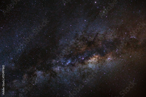 milky way galaxy on a night sky, Long exposure photograph, with