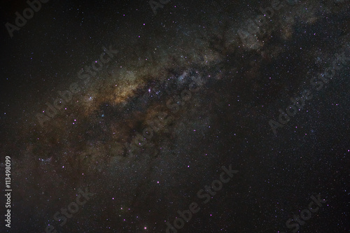 beautiful milky way on a night sky, Long exposure photograph, wi