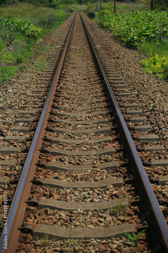 Obraz premium コーナーに向かう線路