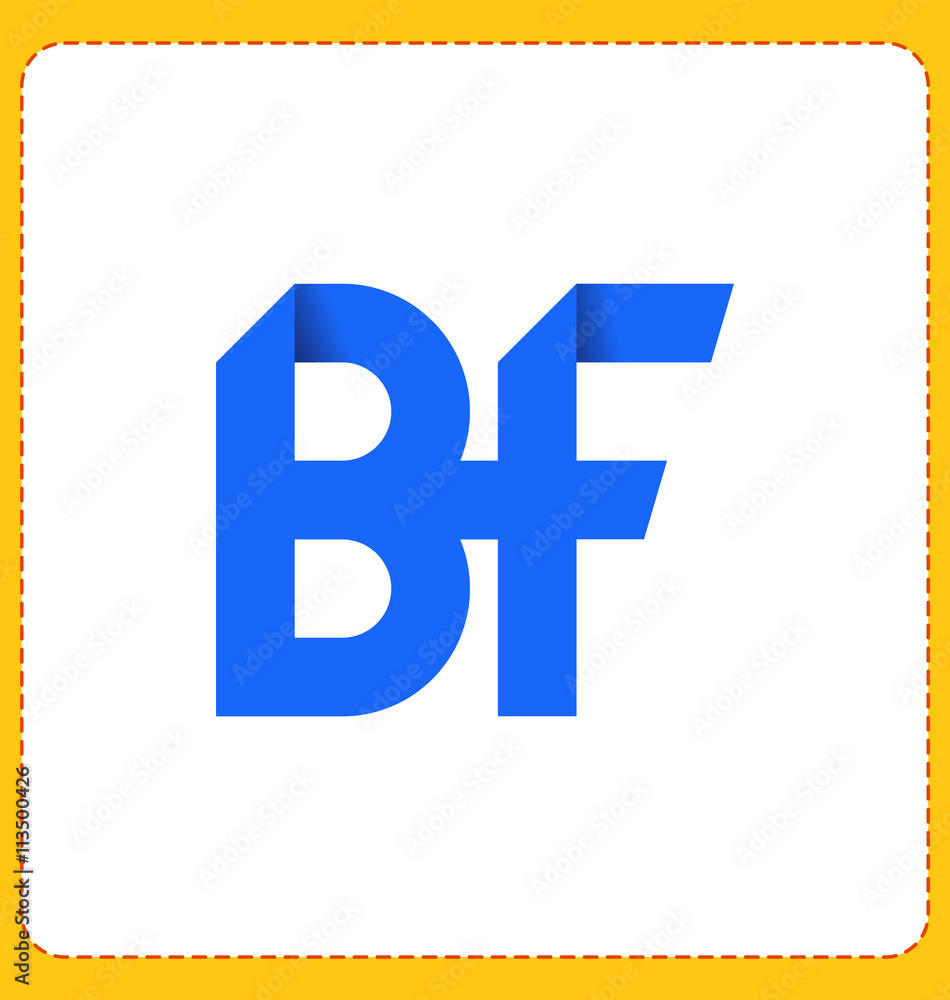 BF Two letter composition for initial, logo or signature BF Two letter composition for initial, logo or signature