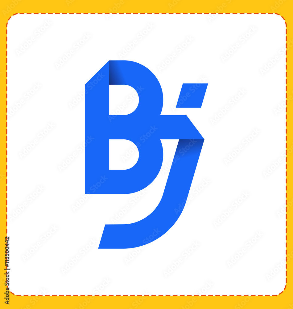 BJ Two letter composition for initial, logo or signature BJ Two letter composition for initial, logo or signature