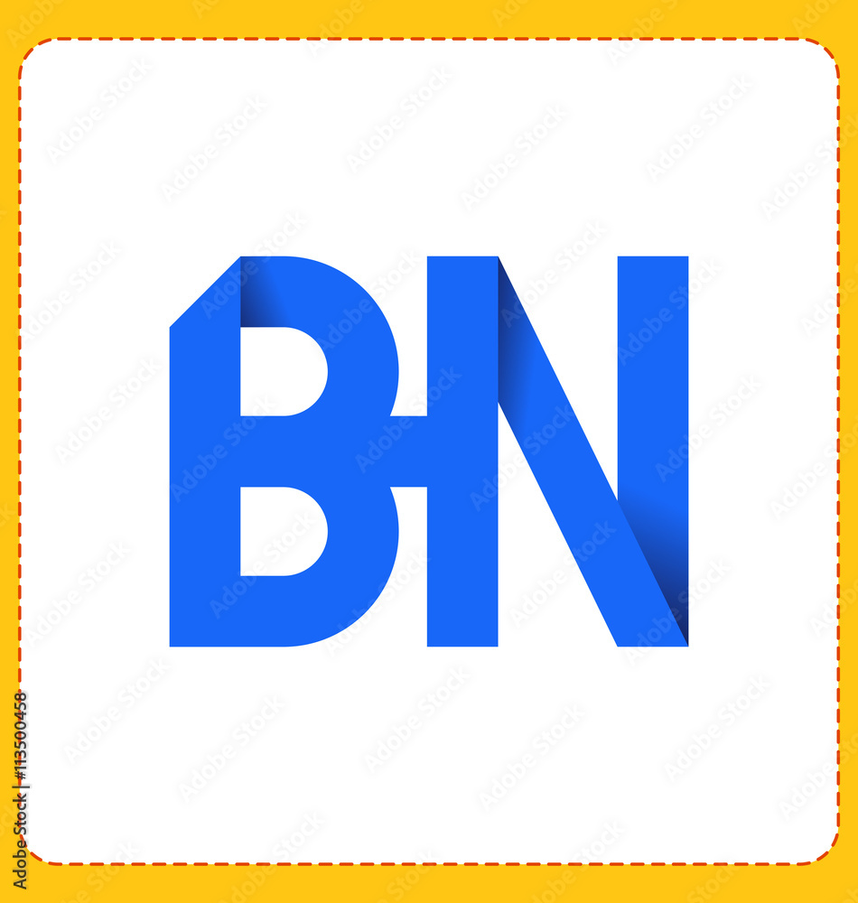 BN Two letter composition for initial, logo or signature BN Two letter composition for initial, logo or signature