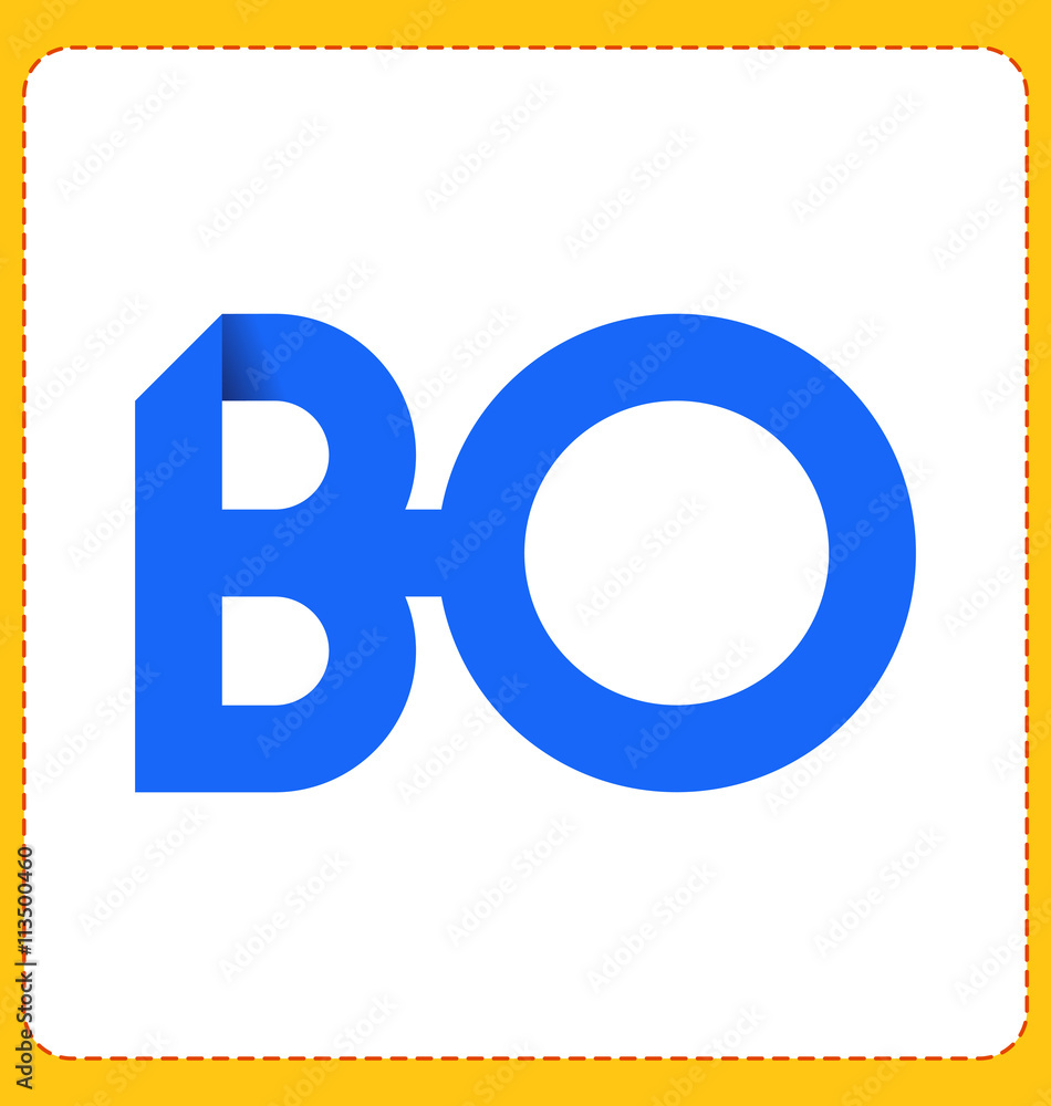 BO Two letter composition for initial, logo or signature BO Two letter composition for initial, logo or signature