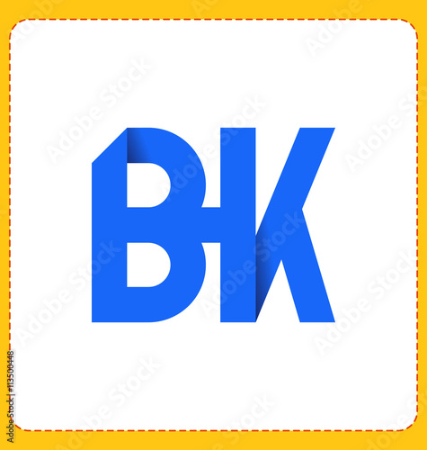 BK Two letter composition for initial, logo or signature